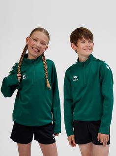 Rückansicht von hummel hmlCORE XK HALF ZIP POLY SWEAT KIDS Funktionssweatshirt Kinder EVERGREEN