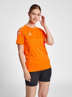Rückansicht von hummel hmlCORE XK CORE POLY T-SHIRT S/S WOMAN Funktionsshirt Damen ORANGE TIGER