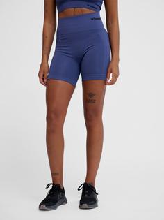Rückansicht von hummel hmlTIF SEAMLESS SHORTS Funktionsshorts Damen BLUE INDIGO