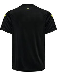 Rückansicht von hummel hmlCORE XK STRIPED JERSEY KIDS S/S Funktionsshirt Kinder BLACK/BLAZING YELLOW
