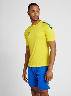 Rückansicht von hummel hmlCORE XK CORE POLY T-SHIRT S/S Funktionsshirt BLAZING YELLOW/TRUE BLUE