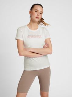 Rückansicht von hummel hmlTE CALI COTTON T-SHIRT Funktionsshirt Damen WHITE/WITHERED ROSE