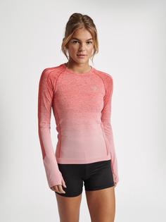 Rückansicht von hummel hmlGG12 TRAINING SEAMLESS L/S WOMAN Funktionsshirt Damen AURA ORANGE MELANGE