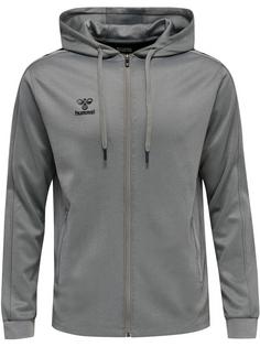 hummel hmlCORE XK POLY ZIP HOOD SWEAT Funktionssweatshirt Kinder GREY MELANGE