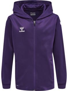 hummel hmlCORE XK POLY ZIP HOOD SWEAT KIDS Funktionssweatshirt Kinder ACAI/WHITE