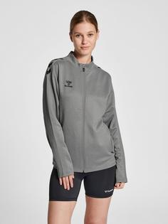 Rückansicht von hummel hmlCORE XK POLY ZIP SWEAT WOMAN Funktionssweatshirt Damen GREY MELANGE