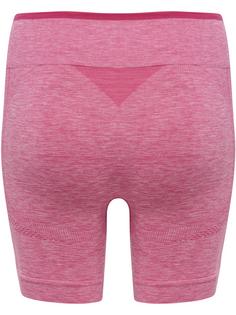 Rückansicht von hummel hmlMT UNA SEAMLESS MID WAIST SHORTS Funktionsshorts Damen AZALEA PINK MELANGE