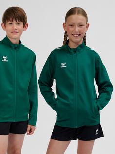 Rückansicht von hummel hmlCORE XK POLY ZIP SWEAT KIDS Funktionssweatshirt Kinder EVERGREEN