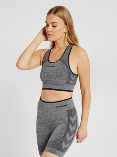 Rückansicht von hummel hmlMT UNA SEAMLESS SPORTS TOP Sport-BH Damen BLUE NIGHTS MELANGE