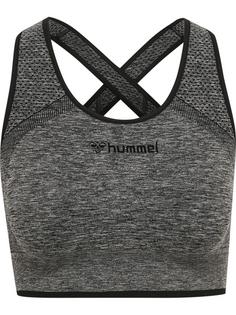 hummel hmlMT UNA SEAMLESS SPORTS TOP Sport-BH Damen BLACK MELANGE