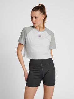 Rückansicht von hummel hmlLGC NAYA CROPPED T-SHIRT T-Shirt Damen LIGHT GREY MELANGE