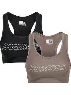 hummel hmlTE TOLA 2-PACK SPORTS BRA Funktionsshirt Damen BLACK/DRIFTWOOD