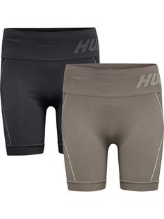 hummel hmlTE CHRISTEL 2-PACK SEAML SHORTS Funktionsshorts Damen BLACK/CHATEAU GREY