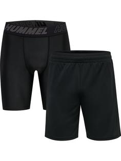 hummel hmlTE TOPAZ 2-PACK SHORTS SET Funktionsshorts Herren BLACK/BLACK