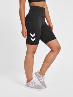 Rückansicht von hummel hmlMT GRACE HW TIGHT SHORTS Funktionsshorts Damen BLACK