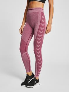 Rückansicht von hummel hmlMT LULU SEAMLESS SCRUNCH TIGHTS Tights Damen CABERNET MELANGE