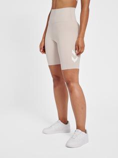 Rückansicht von hummel hmlMT GRACE HW TIGHT SHORTS Funktionsshorts Damen CHATEAU GRAY