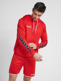 Rückansicht von hummel hmlAUTHENTIC POLY HOODIE Hoodie Herren TRUE RED