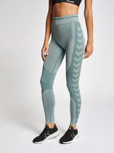 Rückansicht von hummel hmlMT LULU SEAMLESS SCRUNCH TIGHTS Tights Damen NORTH ATLANTIC MELANGE