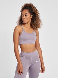 Rückansicht von hummel hmlMT CHIPO PADDED SPORTS BRA Funktionstop Damen MINIMAL GRAY