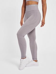 Rückansicht von hummel hmlMT FLOW SEAMLESS HW TIGHTS Tights Damen MINIMAL GRAY