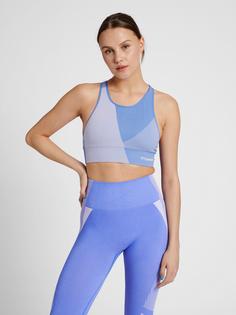Rückansicht von hummel hmlMT UNITE SEAMLESS SPORTS TOP Funktionstop Damen MARINA/LAVENDER
