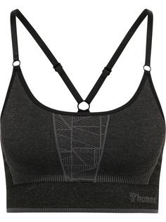 hummel hmlMT ENERGY SEAMLESS SPORTS TOP Funktionstop Damen BLACK/ASPHALT MELANGE
