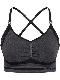 hummel hmlMT LULU SEAMLESS SCRUNCH BRA Funktionstop Damen BLACK MELANGE