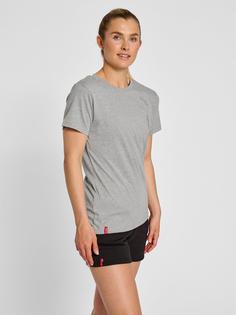 Rückansicht von hummel hmlRED HEAVY T-SHIRT S/S WOMAN Funktionsshirt Damen GREY MELANGE