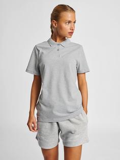 Rückansicht von hummel hmlRED STRETCH POLO WOMAN Poloshirt Damen GREY MELANGE