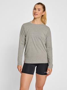 Rückansicht von hummel hmlRED BASIC T-SHIRT L/S WOMAN Funktionsshirt Damen GREY MELANGE