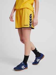 Rückansicht von hummel hmlAUTHENTIC POLY SHORTS WOMAN Funktionsshorts Damen SPORTS YELLOW/BLACK