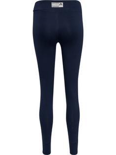 Rückansicht von hummel hmlMOVE GRID COTTON TIGHTS Tights Damen MARINE