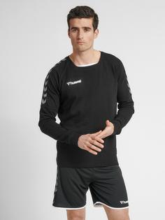 Rückansicht von hummel hmlAUTHENTIC TRAINING SWEAT Funktionssweatshirt Herren BLACK/WHITE