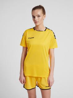 Rückansicht von hummel hmlAUTHENTIC POLY JERSEY WOMAN S/S Funktionsshirt Damen SPORTS YELLOW/BLACK