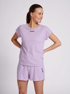 Rückansicht von hummel hmlZANDRA T-SHIRT T-Shirt Damen PASTEL LILAC MELANGE