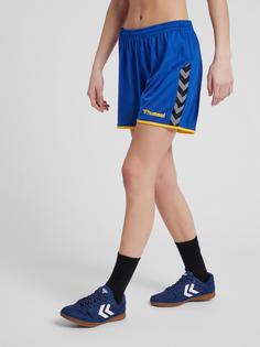 Rückansicht von hummel hmlAUTHENTIC POLY SHORTS WOMAN Funktionsshorts Damen TRUE BLUE/SPORTS YELLOW