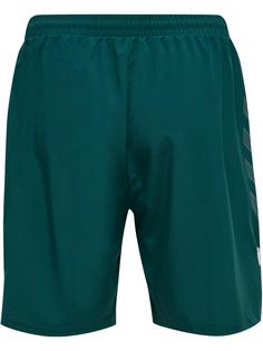 Rückansicht von hummel hmlMOVE GRID WOVEN SHORTS Funktionsshorts Herren DEEP TEAL
