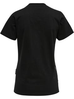 Rückansicht von hummel hmlMOVE GRID COT. T-SHIRT S/S WOMAN Funktionsshirt Damen BLACK