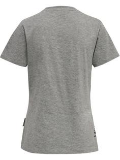 Rückansicht von hummel hmlMOVE GRID COT. T-SHIRT S/S WOMAN Funktionsshirt Damen GREY MELANGE