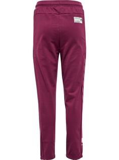 Rückansicht von hummel hmlMOVE GRID COTTON PANTS KIDS Trainingshose Kinder GRAPE WINE