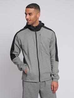 Rückansicht von hummel hmlTROPPER ZIP HOODIE Funktionssweatshirt Herren GREY MELANGE