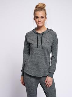 Rückansicht von hummel hmlSELBY HOODIE Hoodie Damen DARK GREY MELANGE