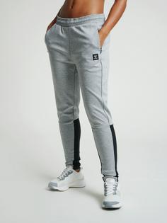 Rückansicht von hummel hmlESSI TAPERED PANTS Trainingshose Damen GREY MELANGE