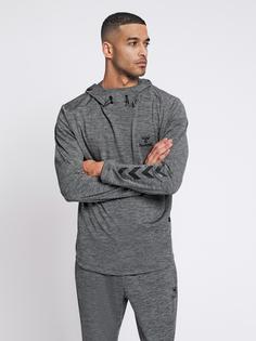 Rückansicht von hummel hmlASTON HOODIE Funktionssweatshirt Herren DARK GREY MELANGE