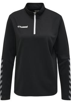 hummel hmlAUTHENTIC HALF ZIP SWEATSHIRT WOMAN Funktionssweatshirt Damen BLACK/WHITE
