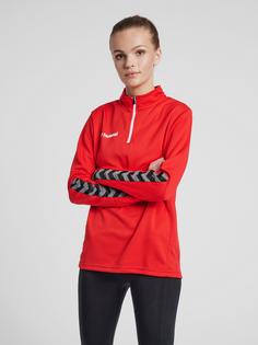 Rückansicht von hummel hmlAUTHENTIC HALF ZIP SWEATSHIRT WOMAN Funktionssweatshirt Damen TRUE RED