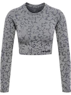 hummel hmlMT PI SEAMLESS CROP T-SHIRT L/S Funktionstop Damen SHARKSKIN