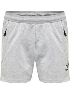 hummel hmlMOVE GRID COT. SHORTS WOMAN Funktionsshorts Damen GREY MELANGE