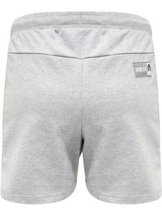 Rückansicht von hummel hmlMOVE GRID COT. SHORTS WOMAN Funktionsshorts Damen GREY MELANGE